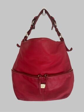Vintage Dooney & Bourke Red Leather Dillen  Hobo Bag